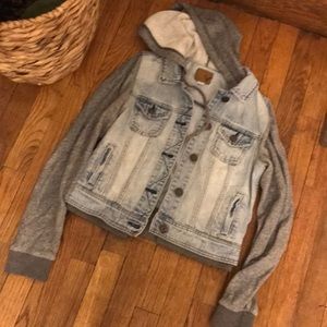 American Eagle Denim Sweatshirt Jean Jacket Sm